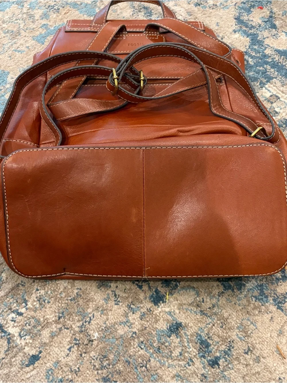 Fossil Luna Leather Drawstring Backpack with Buckle